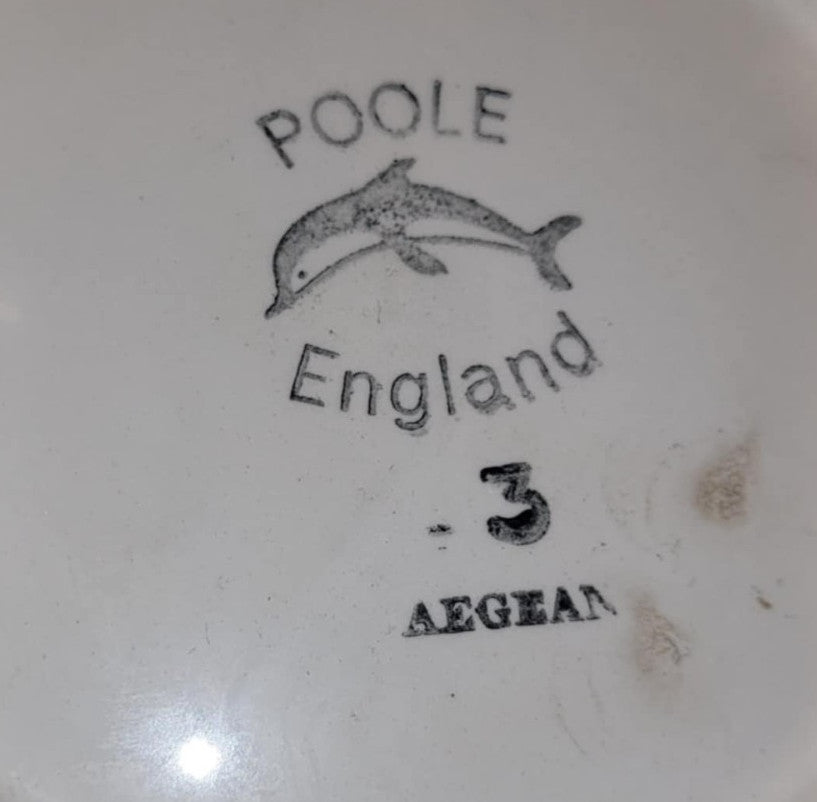 POOLE studio pottery prehistoric fish plate 8" Aegean 1960's 70's