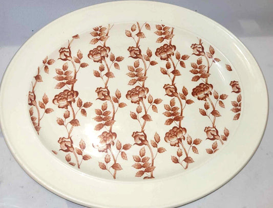 J & G Meakin climbing gardens  serving Platter Oval. 13" roses