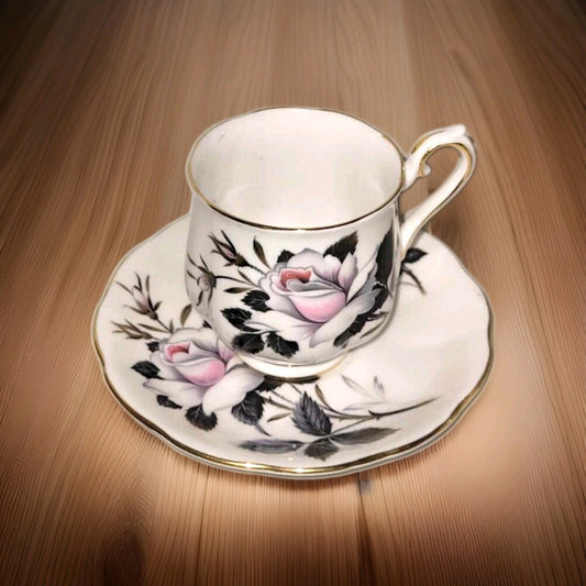 Royal Albert Fine Bone China Queens Messenger Coffee Cup & Saucer. demi tasse