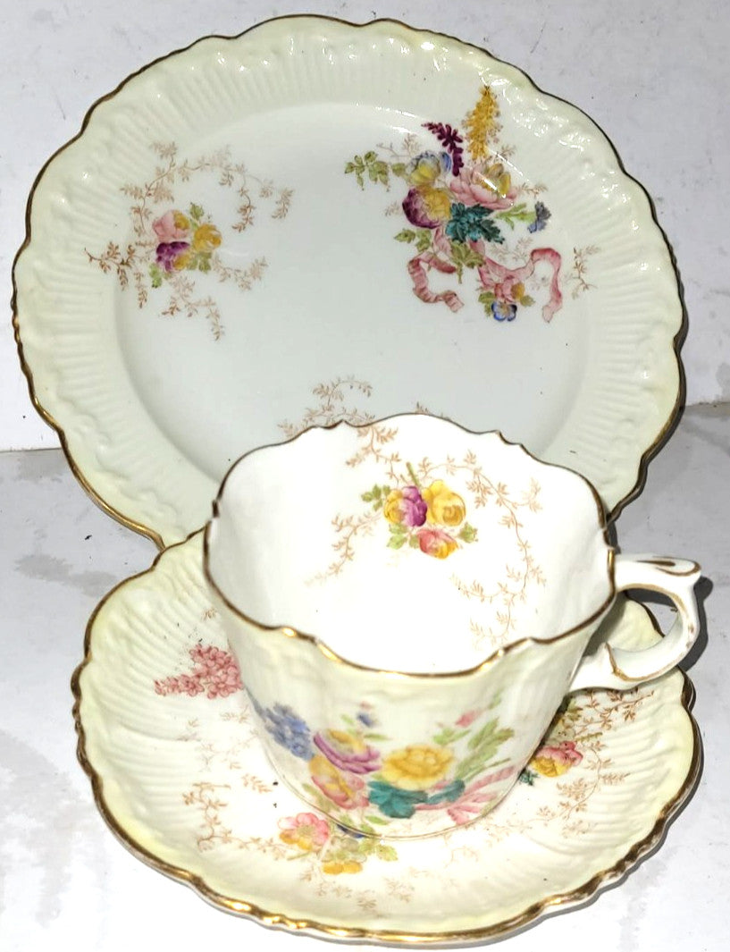 Antique ford Pointon Bone China Tea Set for 8, roses & Gilt, 1880-1895 England