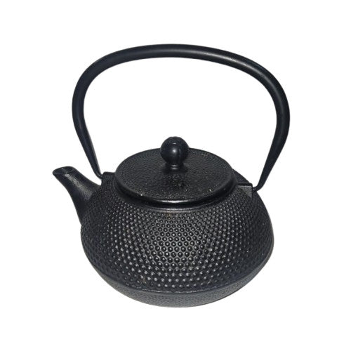 Japanese Imperial Dots Black Cast Iron Teapot kettle fireplace decor