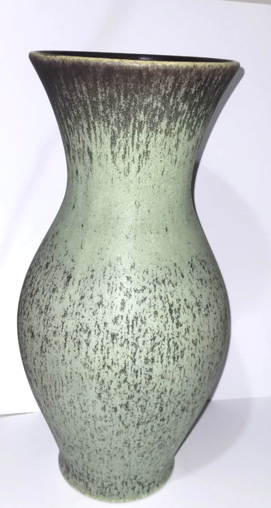 large 14" vase West German Steuler 4198/3 speckled grey green Bubbly Lava