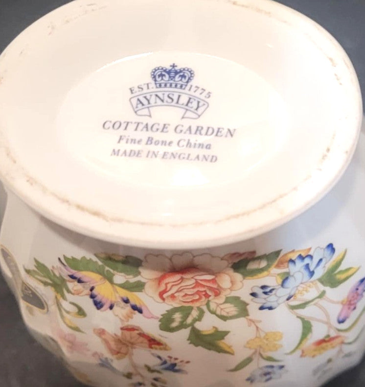 Aynsley 'Cottage Garden'  Floral Milk or Cream Jug 5" tall