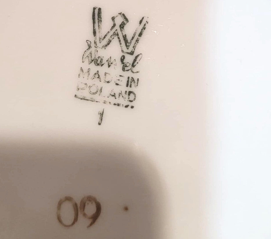 Wawel Łowicz Polish porcelain coffee set folk bird pattern vintage 1970s bright