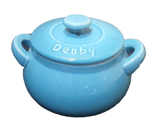 DENBY curve Mini Casserole Dish BLUE Oven To Table Soup Pot , lovely cottage,