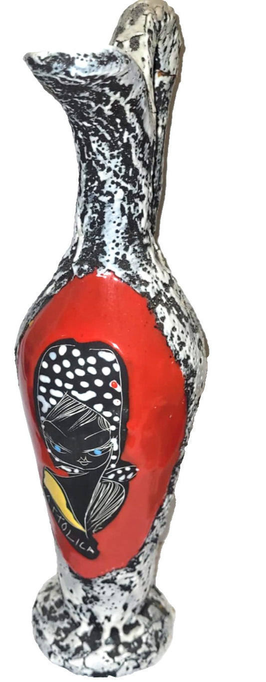 Vintage Retro Mid Century Italian Lava Rock Glaze jug ewer  San Marino Italy