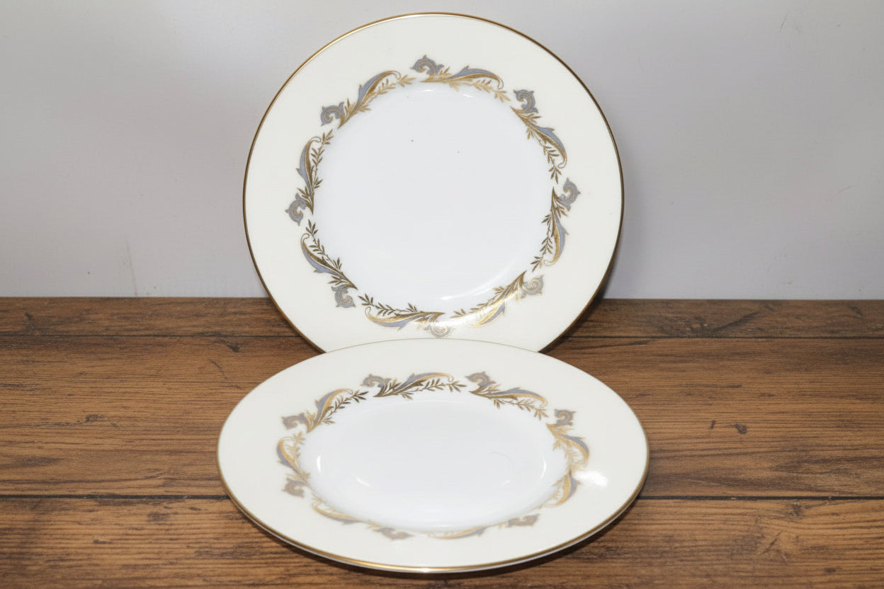 2 x Minton Gold Laurentian Side Plates tea plate 6"