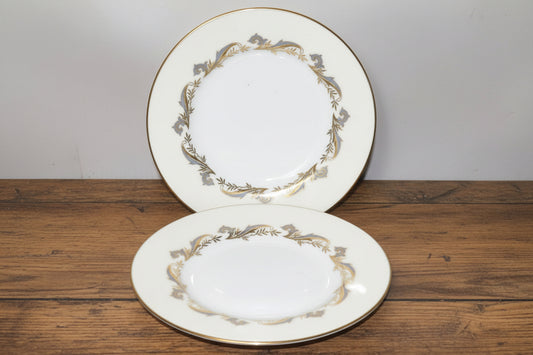 2 x Minton Gold Laurentian Side Plates tea plate 6"