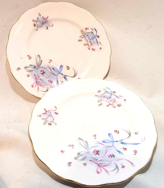 2x Royal albert buttons and bows tea plates bone china England