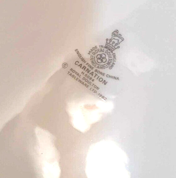 Vintage Royal Doulton 1982 Carnation Silver Band Salad Dessert Plate 8" H5084