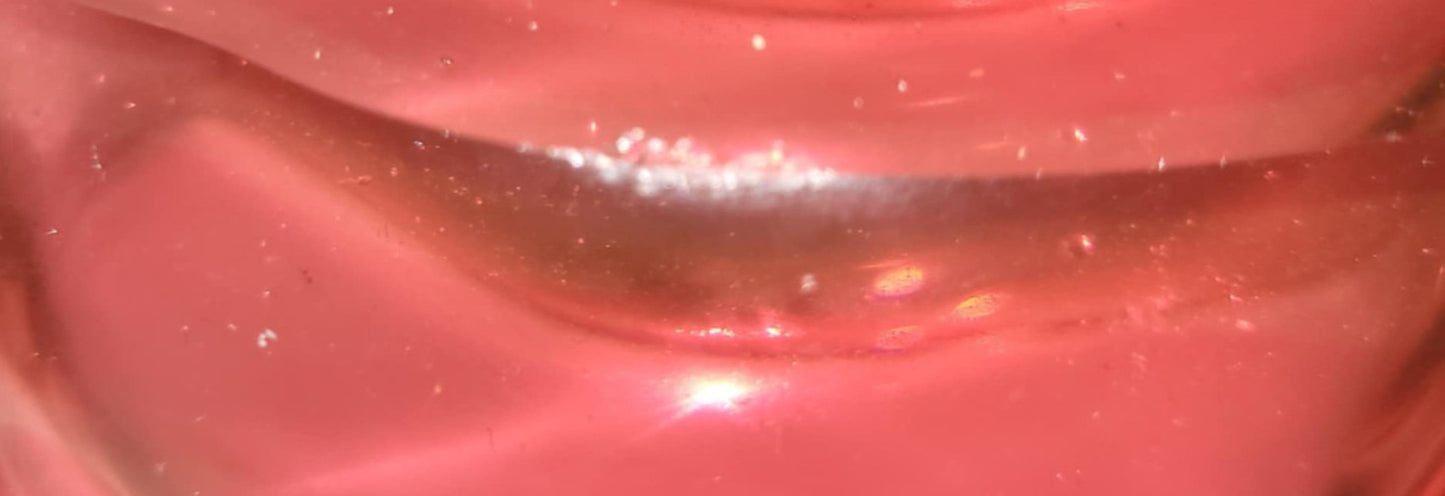 Murano Art Glass Red Cranberry freeform Bowl Sommerso 1960s etched no 46