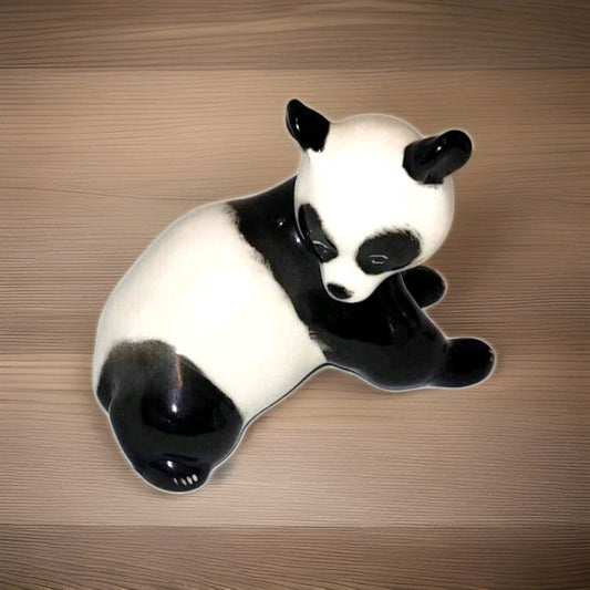 Vintage ceramic panda ornament USSR figurine 60s 70s lomonosov