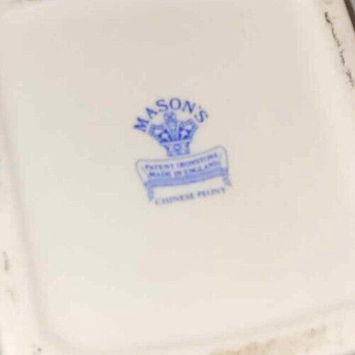 masons chinese peony lidded square jar sugar preserves