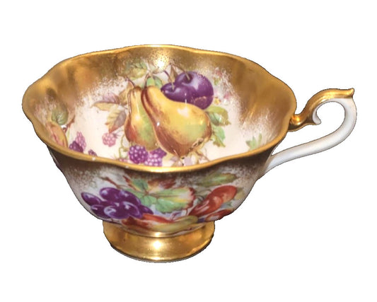 Royal Albert   tea Cup  Avon Shape Orchard Fruits Teacup Gold