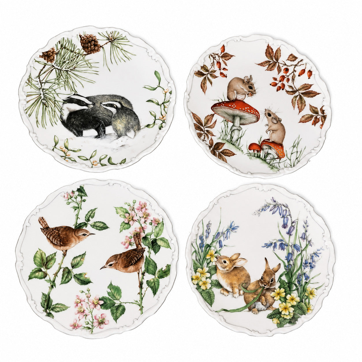 Royal Albert Country Walk Collection Bone China Plates four seasons full set