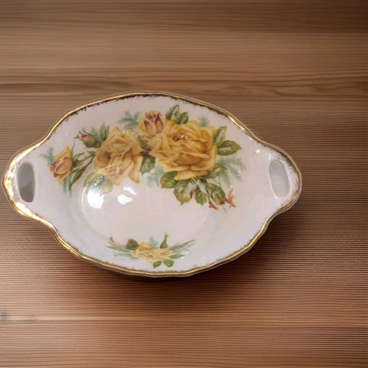 Royal Albert tea Rose twin handled Trinket dish candy dish