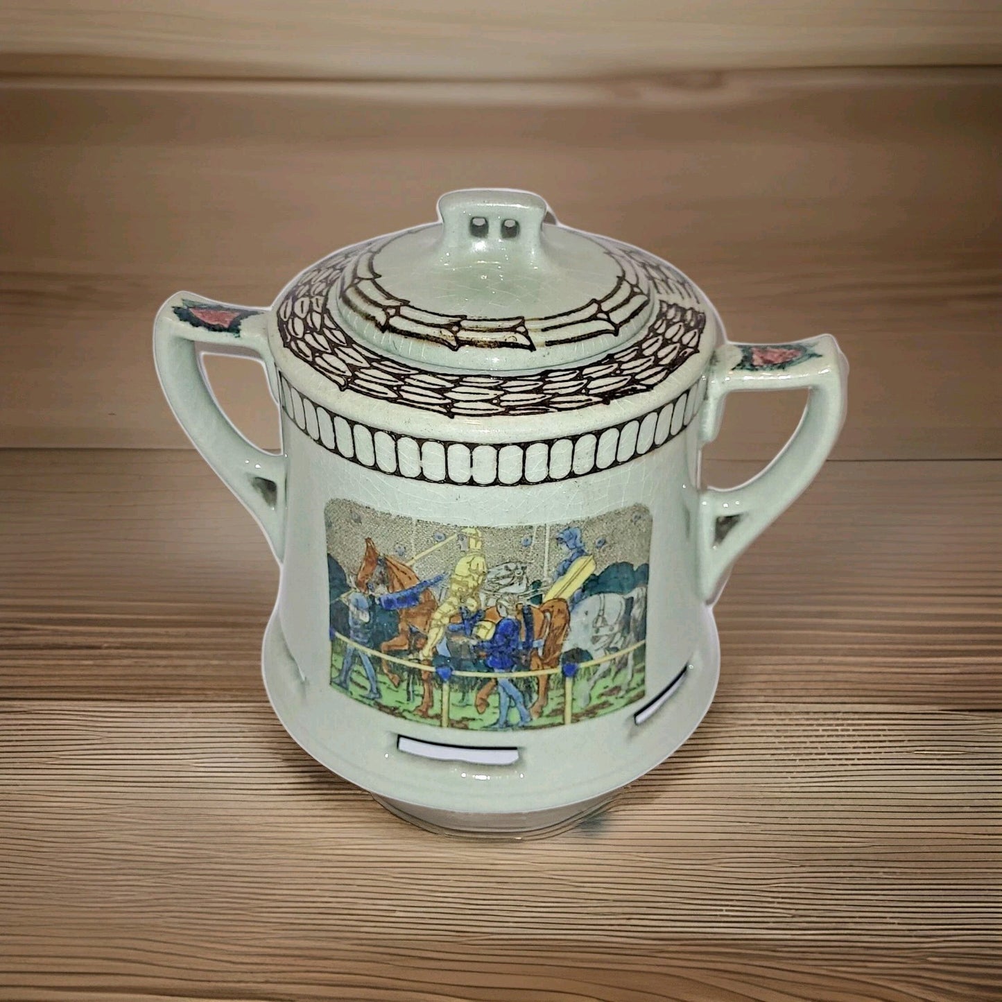 Royal Doulton King Arthur's Knights lidded jar tobacco sugar D2961