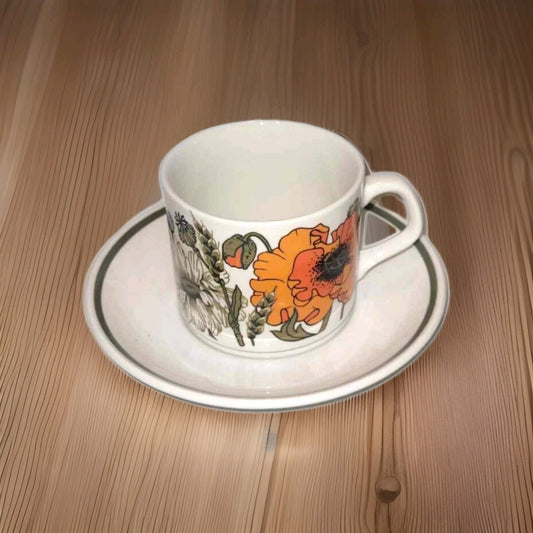 J & G Meakin  Poppy  Tea Cup, Saucer