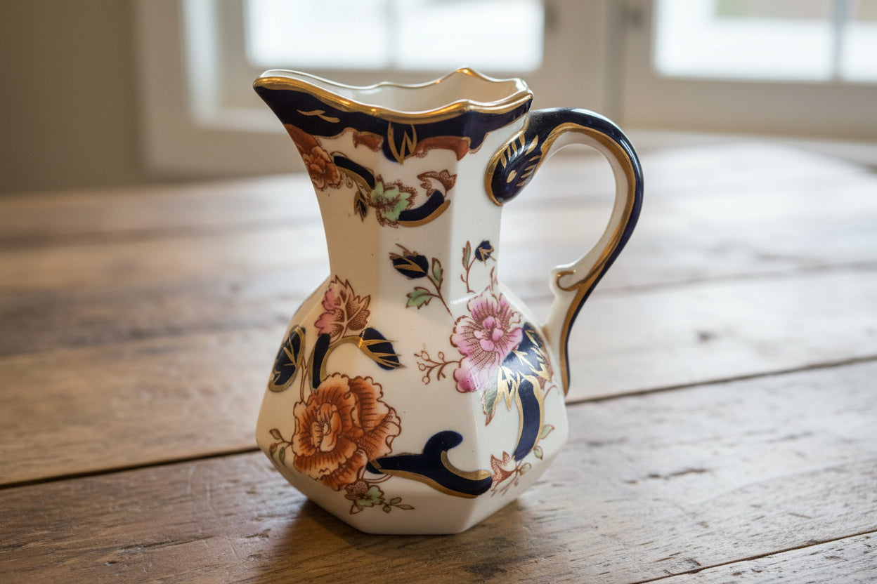 Mason Ironstone Mandalay Blue Small Hydra Jug 11cm