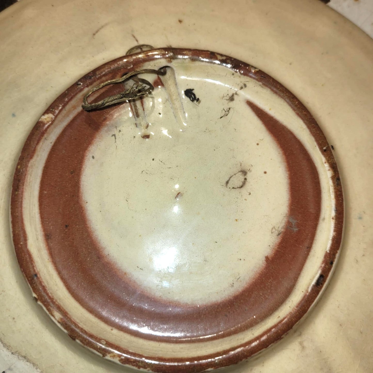 Spanish Puigdemont studio art pottery wall Hanging Fish Plate 1960's 7"