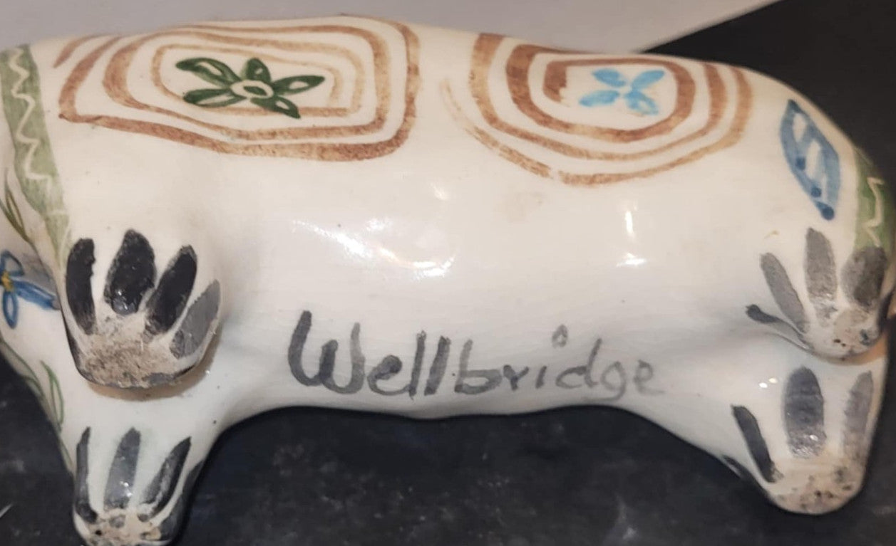 Wellbridge Francis Nash Studio Pottery UK Rhino Handmade pottery Figurine 5"