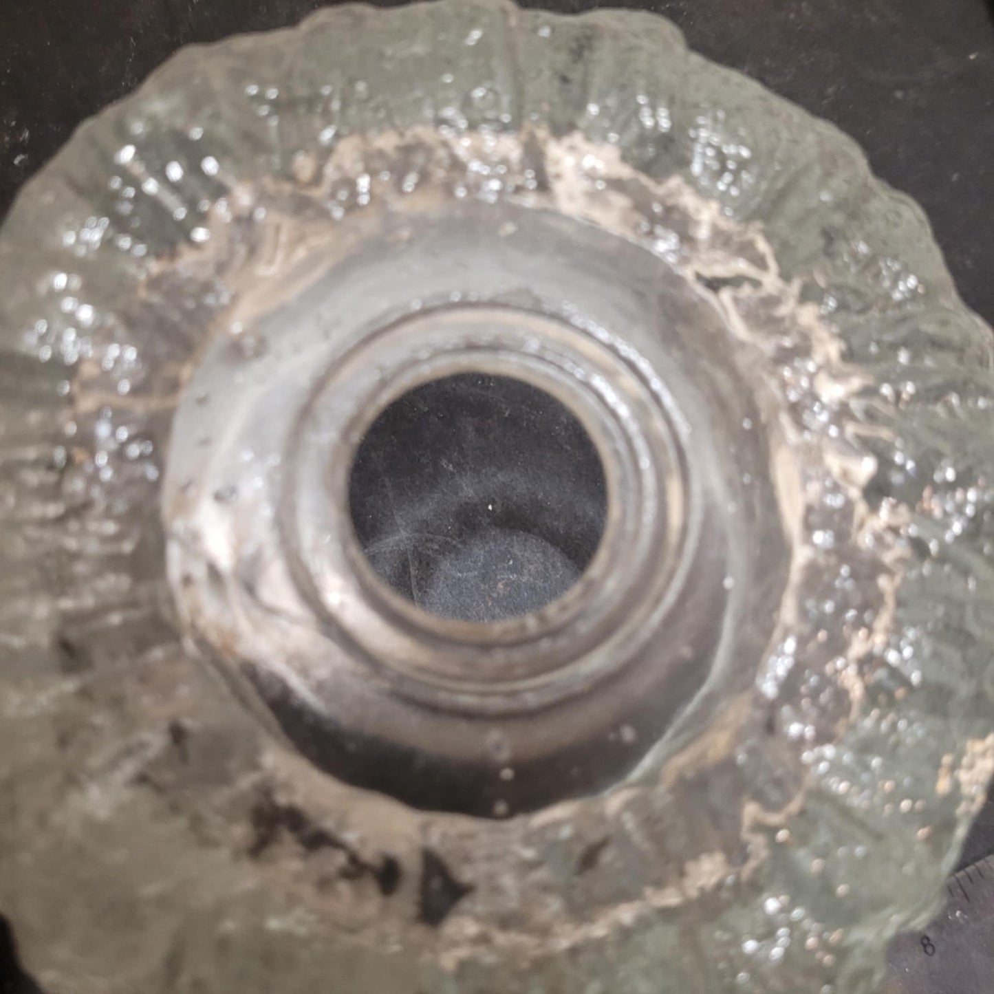 Vintage Hillebrand Ice Glass Lamp Shade – 46mm Fitter – Textured Cylinder 1970s