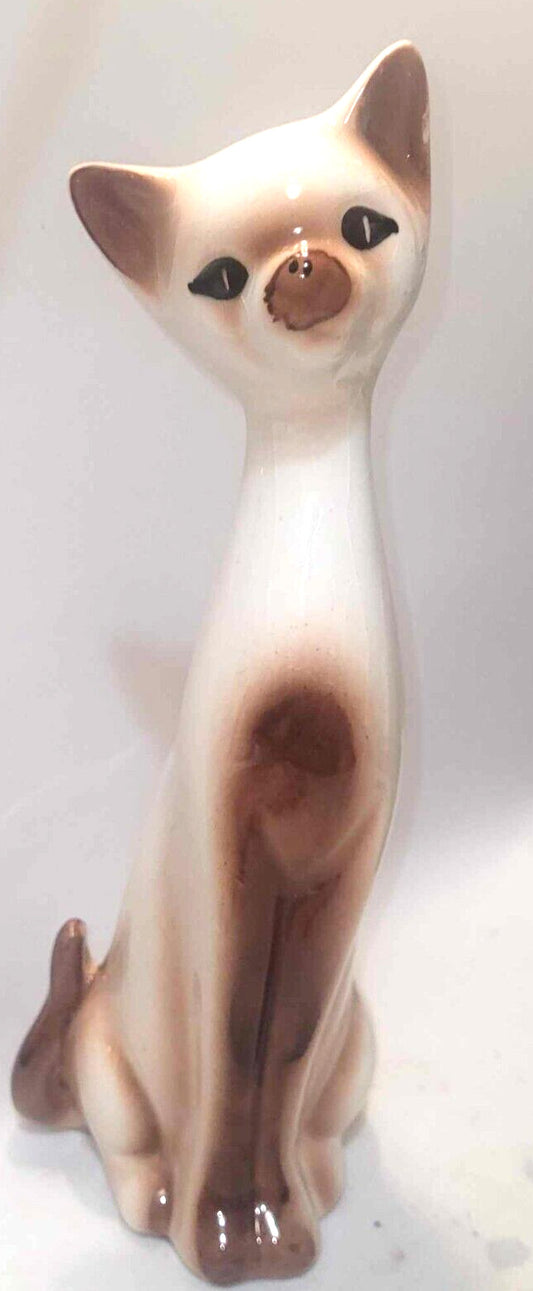 Cat Ornament Figurine stylized 50s Mid Century Long Neck Cat 12"
