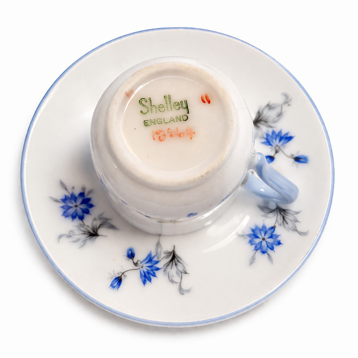 Vintage Shelley Miniature Toy Cup 13864 Blue Floral Bone China England