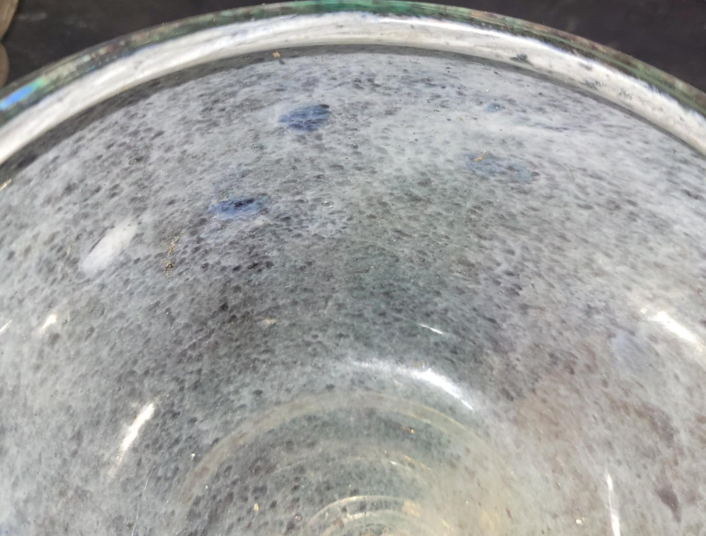 Vintage Murano Style Cased Art Glass Bowl, Smooth Finish, Mottled Colours