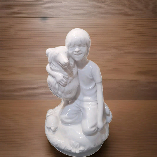 SPODE PAULINE SHONE best friends boy and his dog 8" collie sheltie figurine