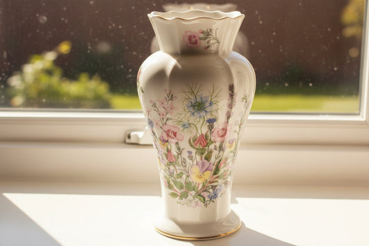 Vintage Aynsley Fine Bone China wild tudor Vase 9"