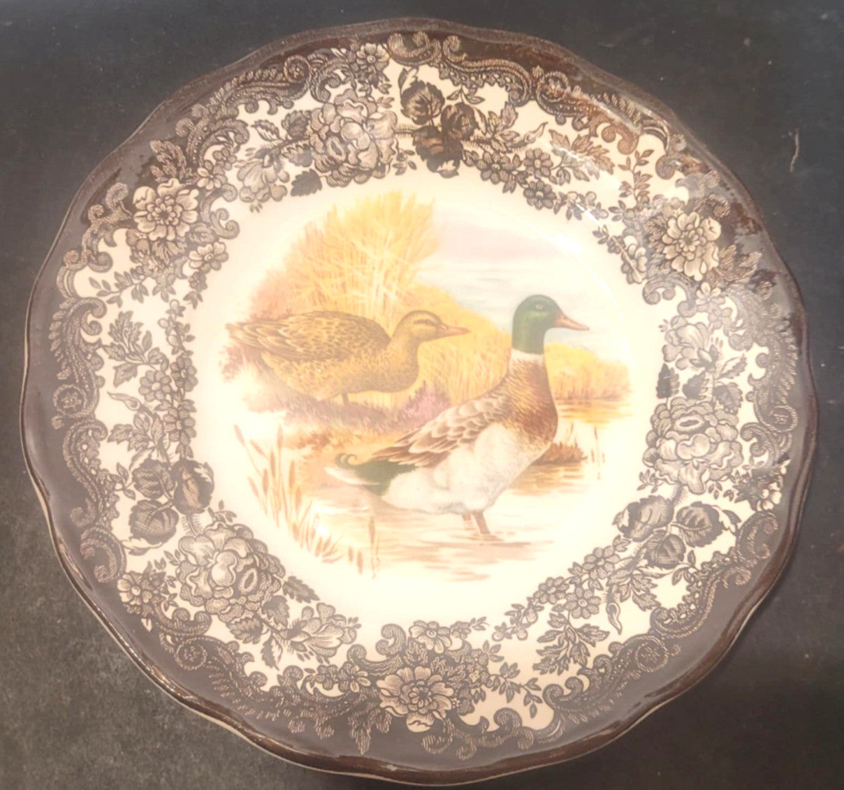 Royal Worcester Game Series Palissy plate tea side 6" duck