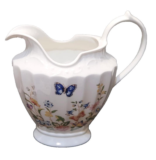 Aynsley 'Cottage Garden'  Floral Milk or Cream Jug 5" tall