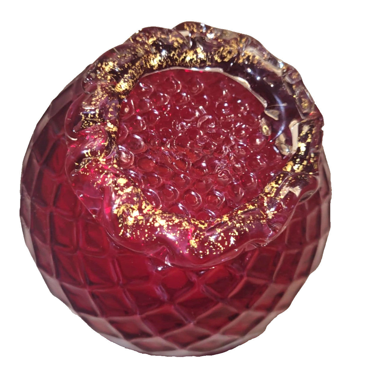 Vintage Italian Murano Style Ruby Aventurine Art Glass Creamer Pitcher 5" jug