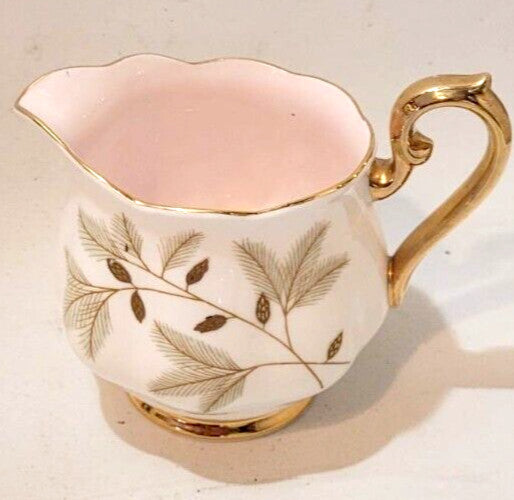 Royal Albert Braemar 1950s Milk Cream Jug Countess Shape Pink Gold Tea