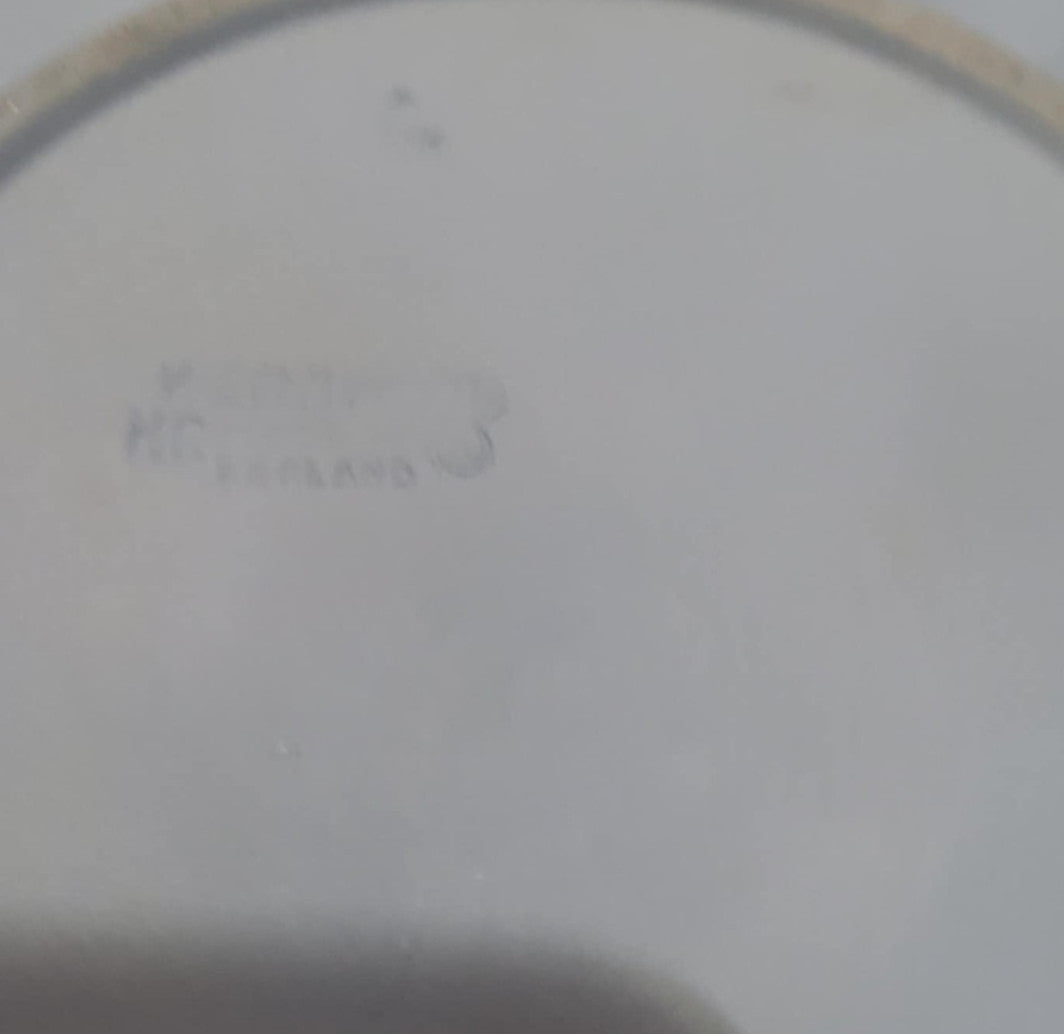 Wedgwood Jasperware blue round trinket lidded powder box 6" floral