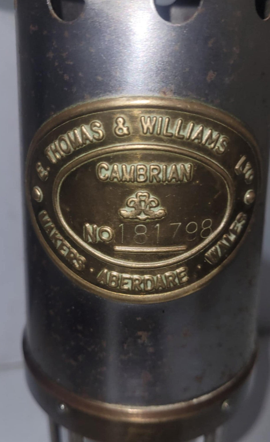 Thomas & Williams Cambrian Miners Lamp – Aberdare – No.181798 – Vintage