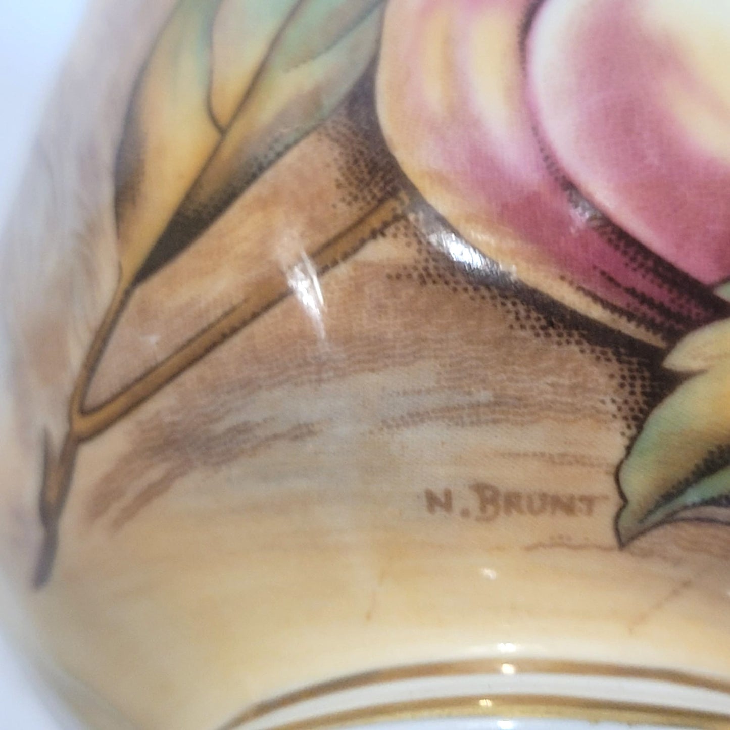 Aynsley orchard gold small cream jug creamer signed N.Brunt