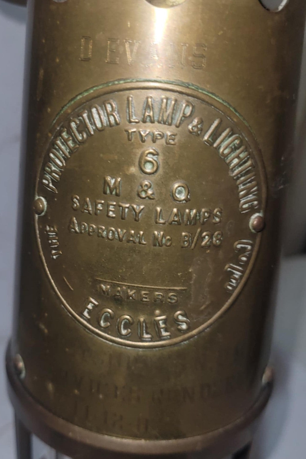 Eccles Devans Miners Safety Lamp – Presentation 1988 – Type 6 M&Q