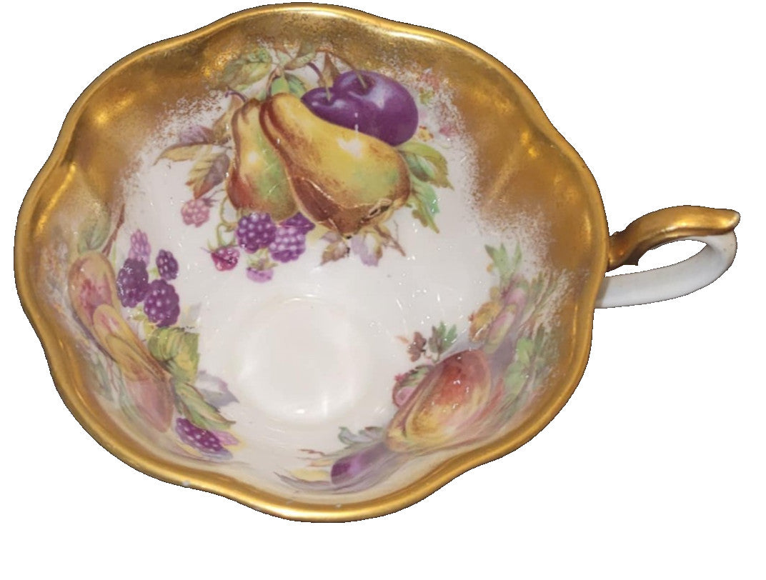 Royal Albert   tea Cup  Avon Shape Orchard Fruits Teacup Gold