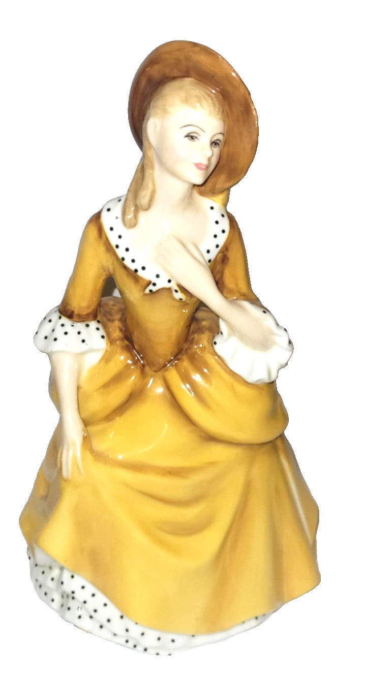 Vintage Royal Doulton Yellow Bone China Sandra Figurine By Peggy Davies HN2275