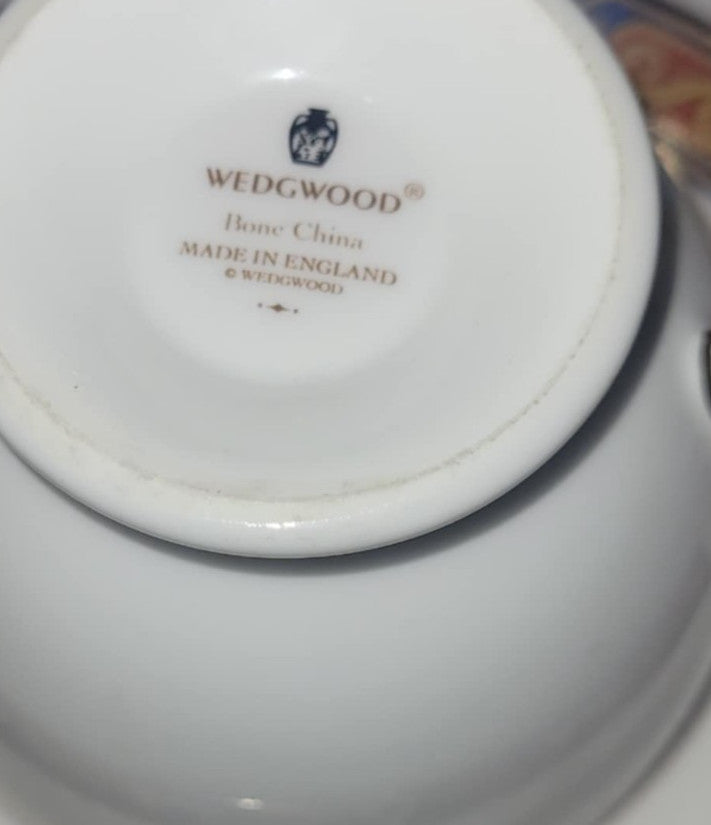 1 x Tea Cup & Saucer Wedgwood Chippendale Rust  Gilt Trim