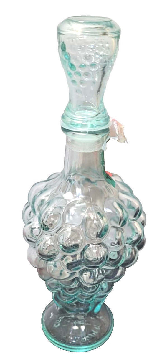 Mod Dep Vetreria Etrusca Grape Bunch oil Wine Decanter Aqua Green Italy 500 ML