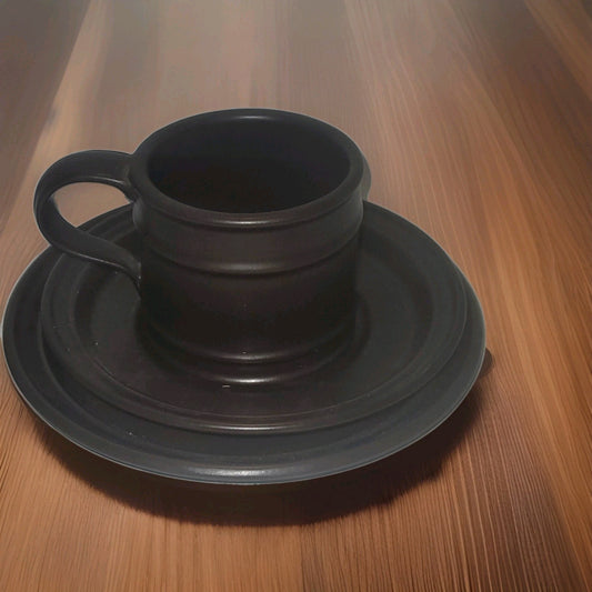 1970's Portmeirion Meridian, Brown trio cup saucer plate Susan Williams-Ellis