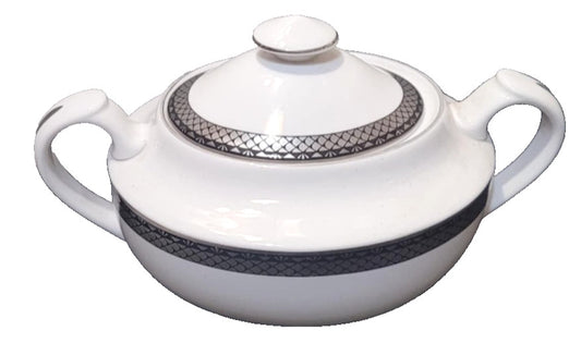 Spode Argent twin handled Sugar Bowl Lidded