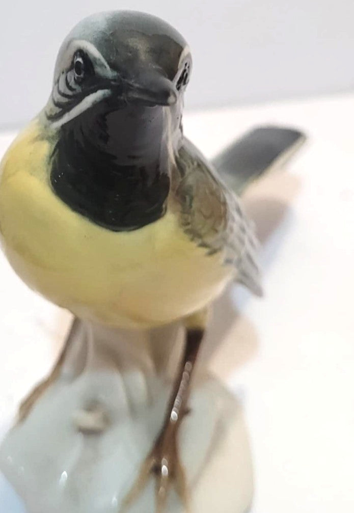 Vintage Karl Ens ENS Porcelain Grey Wagtail Bird Figurine German Mid Century