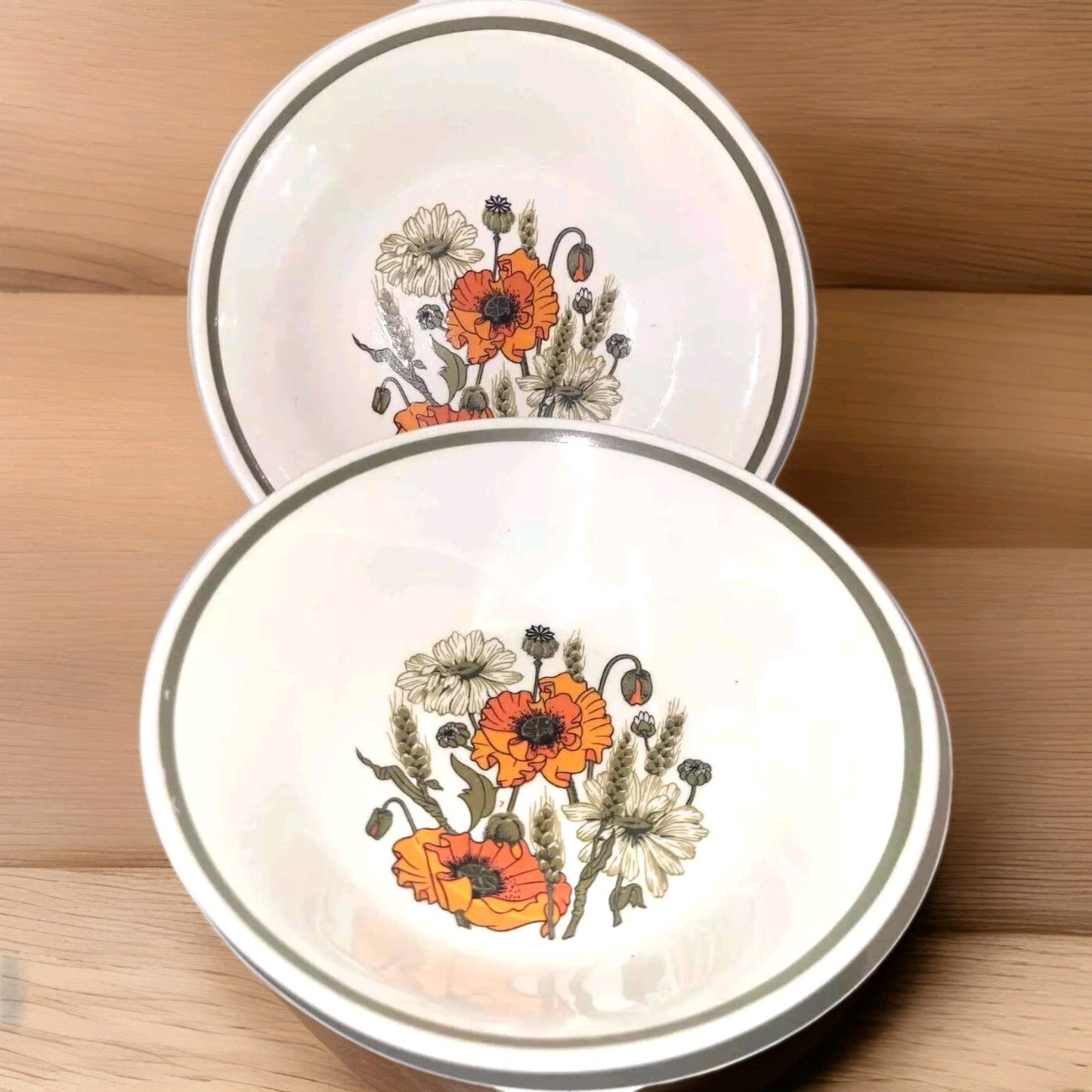 2x J&G Meakin  POPPY Cereal dessert Bowls 6"