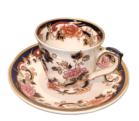 Vintage Mason’s Mandalay blue Coffee Cup, Saucer demi tasse espresso