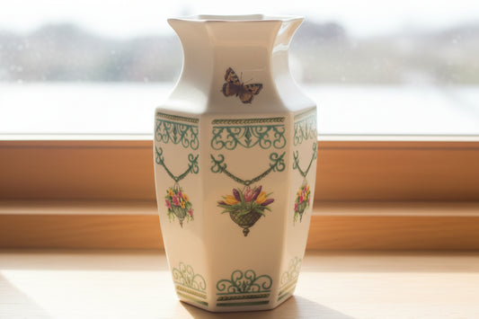 AYNSLEY VICTORIAN GARDEN BUD VASE BONE CHINA ENGLAND