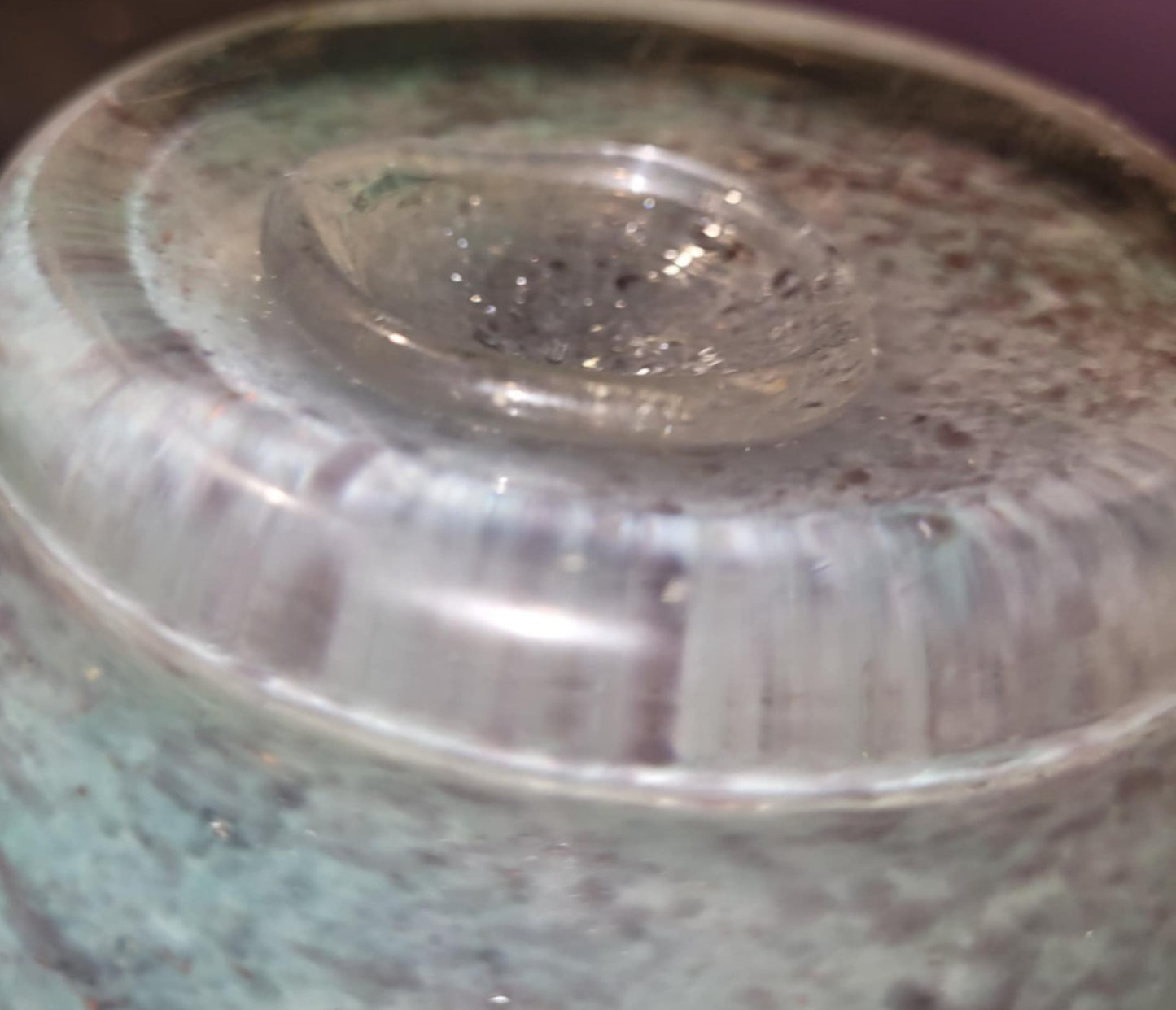 Vintage Murano Style Cased Art Glass Bowl, Smooth Finish, Mottled Colours